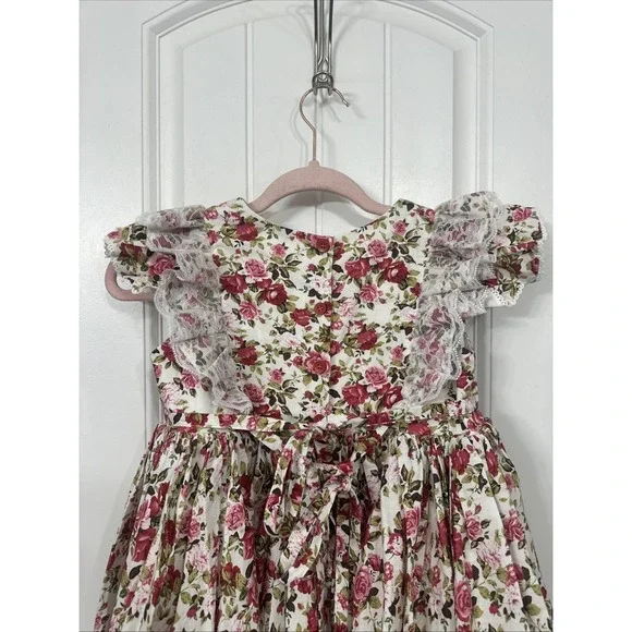 Dollcake Ask Amy Dress Floral Lace  Cotton Girls Size 10 Flower Girl Wedding - Picture 4 of 6